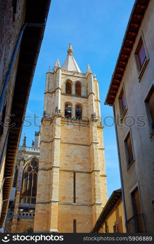Cathedral of Leon facade in Castilla at Spain