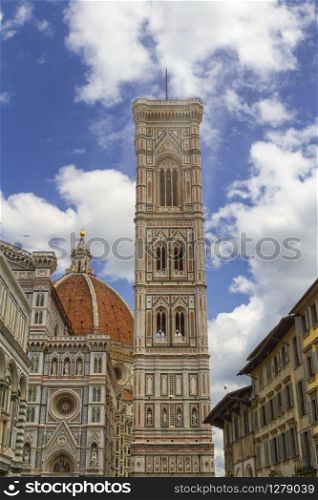 Cathedral of Santa Maria del Fiore and Giotto&rsquo;s Bell Tower in Florence by day, Italy. Cathedral of Santa Maria del Fiore and Giotto&rsquo;s Bell Tower in Fl
