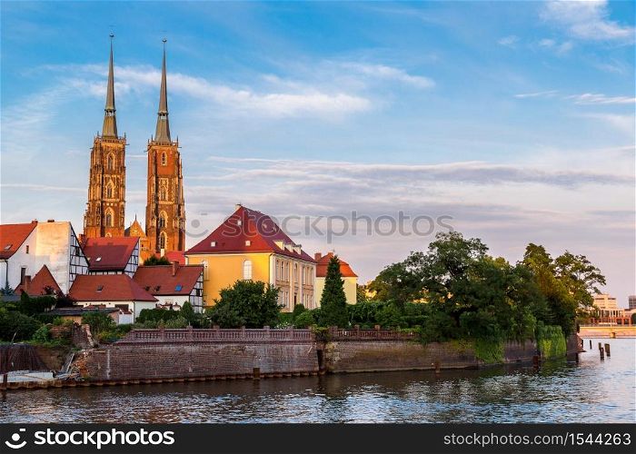 Cathedral of St. John in Wroclaw, Poland in a summer day