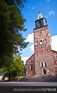 Cathedral of Turku. exterior of the medieval cathedral of Turku