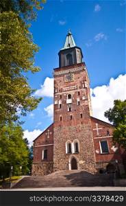 Cathedral of Turku. exterior of the medieval cathedral of Turku