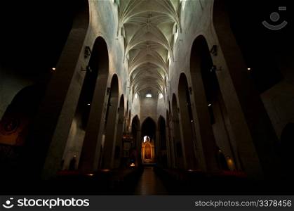 Cathedral of Turku. interior of the medieval cathedral of Turku