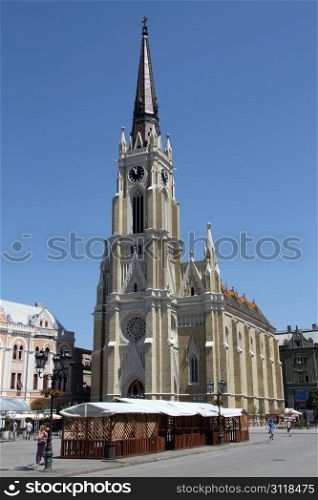 Cathedral on the main square of Novi Sad, Serbia