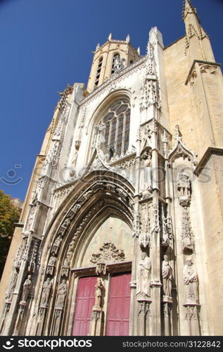 cathedral Saint-Sauveur d&rsquo;Aix in Aix-en-Provence, a Roman Catholic cathedral in Southern France