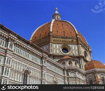 Cathedral Santa Maria del Fiore, Duomo, by day in Florence, Tuscany, Italy. Cathedral Santa Maria del Fiore, Duomo, in Florence, Tuscany, Italy