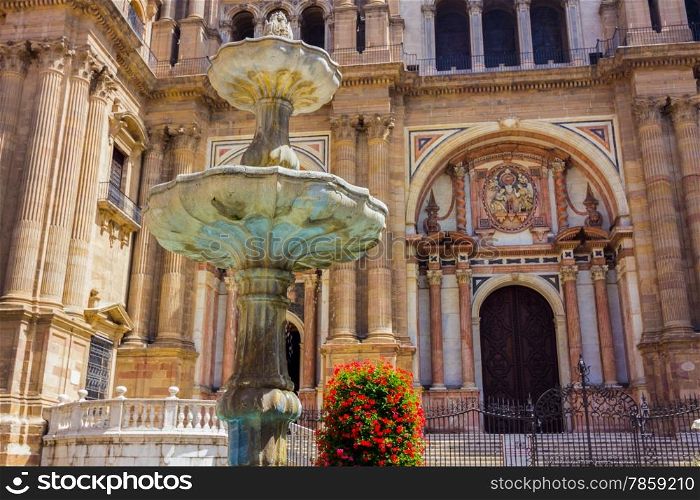 Cathedral Square and the episcopal palace in Malaga, Spain