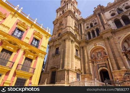 Cathedral Square and the episcopal palace in Malaga, Spain