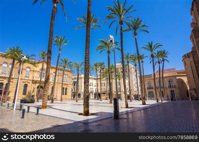 Cathedral Square in Almeria, Spain