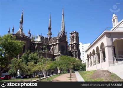 Cathedral with spires in Cordoba, Argentina