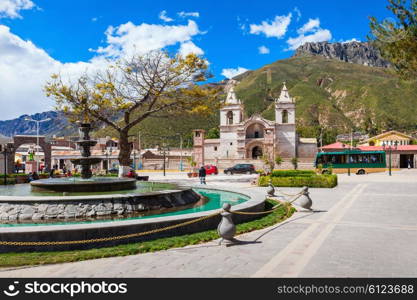 Catholic cathedral in Chivay city, southern Peru