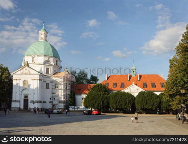 Catholic church of Saint Casimir in Warsaw, Poland. Church and monastery were built in 1688-1692 by order of Queen Maria Sobieska.