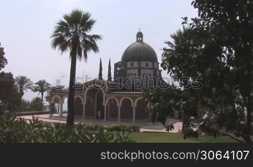 Catholic church on the Mount of Beatitudes in Galilee, Israel