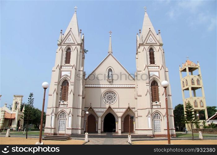 Catholic church with towers in Negombo, Sri Lanka