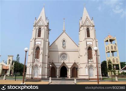 Catholic church with towers in Negombo, Sri Lanka