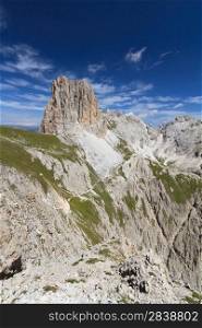 Catinaccio group from Roda di Vael peak, Trentino, Italy