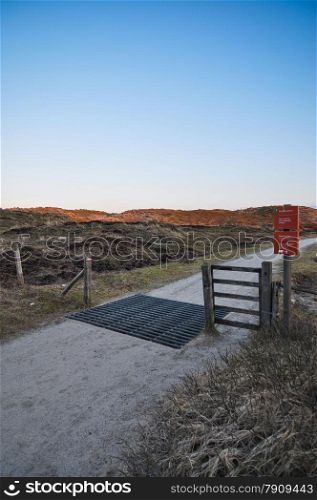 cattle grid entrance to national park in the Netherlands