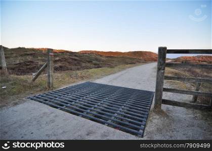 cattle grid entrance to national park in the Netherlands
