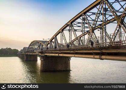 Cau Truong Tien bridge in Hue, Vietnam in a summer day