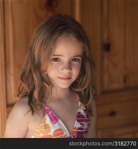 Caucasian 7 year old girl posing
