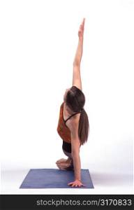 Caucasian Woman Posing On A Yoga Mat