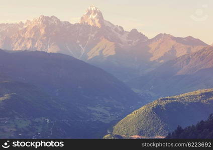 Caucasus mountains in summer time