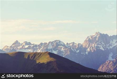 Caucasus mountains in summer time
