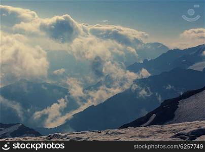 Caucasus mountains in summer time