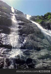 Caucasus waterfall. Arhyz. North Caucas travel