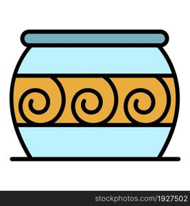 Cauldron potter icon. Outline cauldron potter vector icon color flat isolated. Cauldron potter icon color outline vector