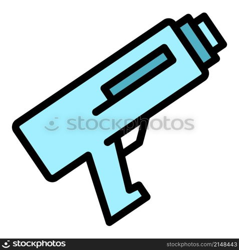 Caulk gun construction icon. Outline caulk gun construction vector icon color flat isolated. Caulk gun construction icon color outline vector