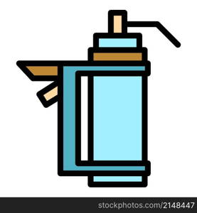 Caulk gun tool icon. Outline caulk gun tool vector icon color flat isolated. Caulk gun tool icon color outline vector