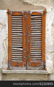 cavaria varese italy abstract window wood venetian blind in the concrete orange