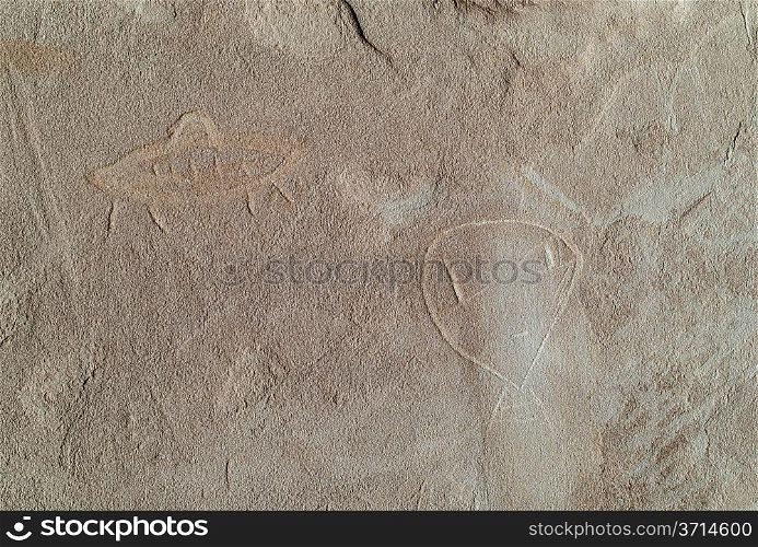Cave painting on a rock, Utah, USA
