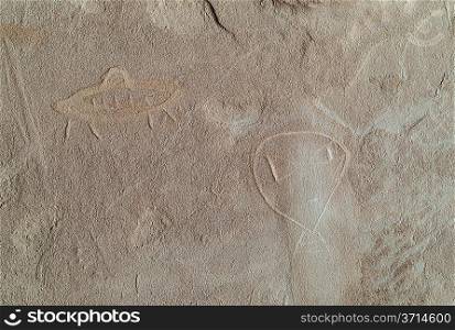 Cave painting on a rock, Utah, USA