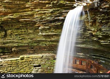 Cave waterfall at Watkins Glen state park, New York, USA