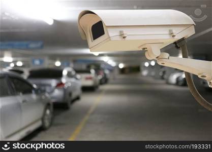 CCTV camera digital video recorder in car park for Security of place.