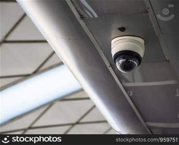 CCTV security camera installed in airport and subway for security guard monitoring and surveillance for not let bad things happen.