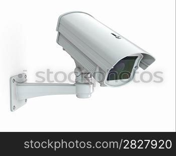 CCTV security camera on white background. 3d