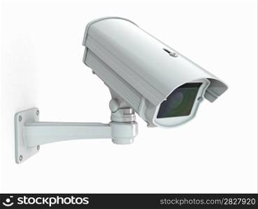 CCTV security camera on white background. 3d