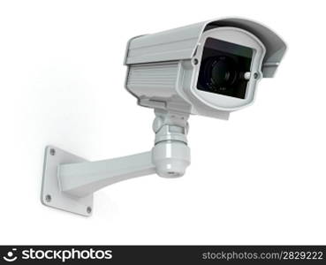 CCTV security camera on white background. 3d