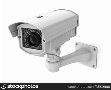 CCTV security camera on white background. 3d