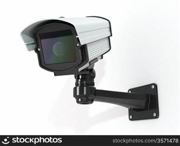 CCTV security camera on white background. 3d