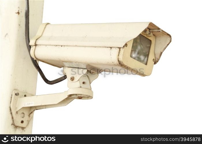 CCTV security camera on white background (with clipping path)