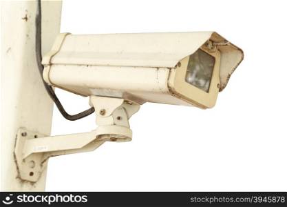 CCTV security camera on white background (with clipping path)