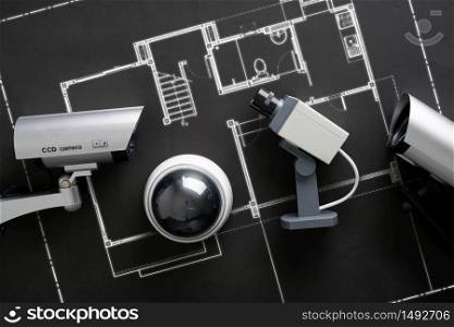 CCTV security online camera with house plan