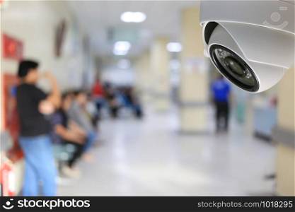 CCTV tool in hospital Equipment for security systems and have copy space for design.