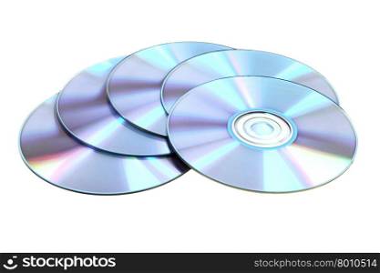 CD &amp; DVD disk on white background