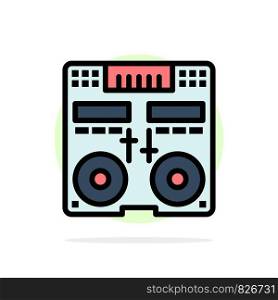 Cd, Console, Deck, Mixer, Music Abstract Circle Background Flat color Icon