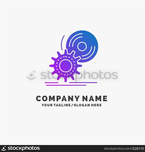 cd, disc, install, software, dvd Purple Business Logo Template. Place for Tagline.. Vector EPS10 Abstract Template background