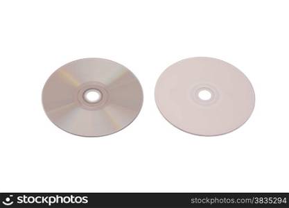 Cd disc on white background, close-up, isolated